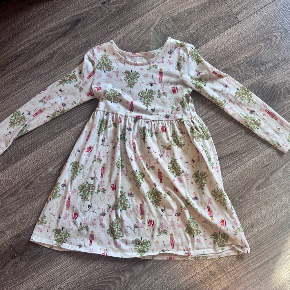 Wonder Nation Cream Floral Long Sleeve Dress
